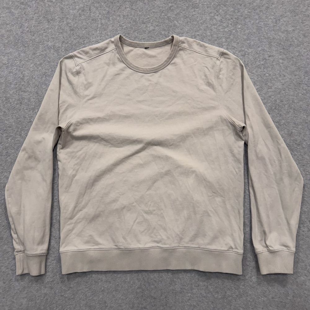 Vuori Sweatshirt Mens XL Beige Crewneck Cotton Pullover
